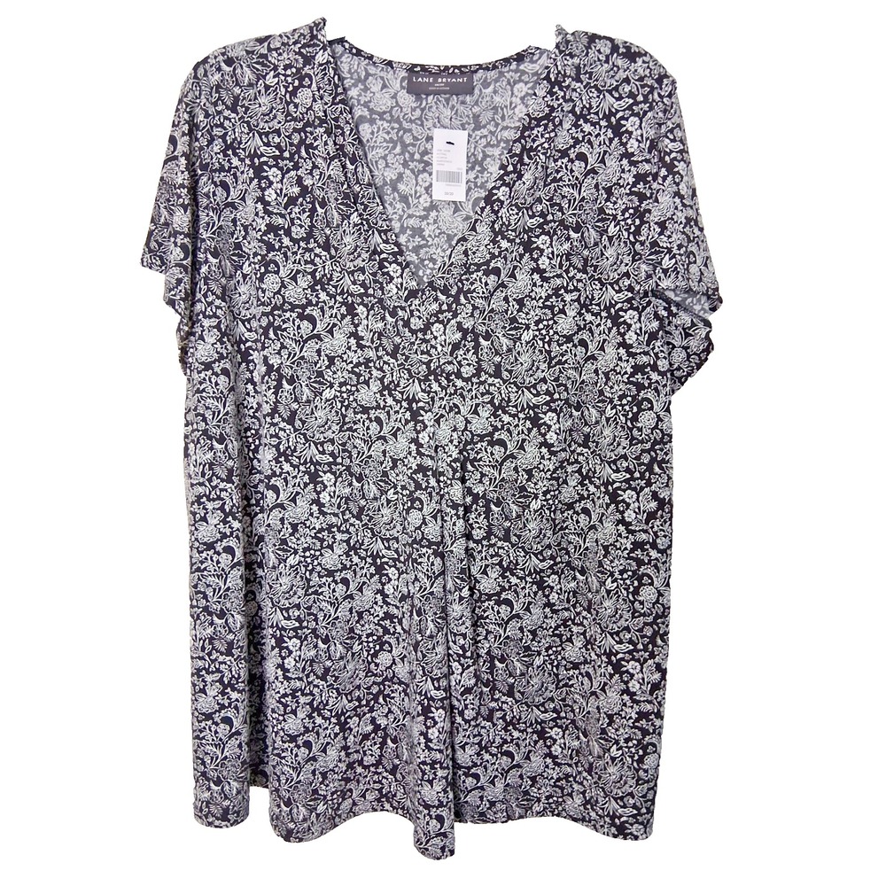 Lane Bryant Paisley Print Pullover Top Size 18/20 V Liquid Knit‎ Lightweight